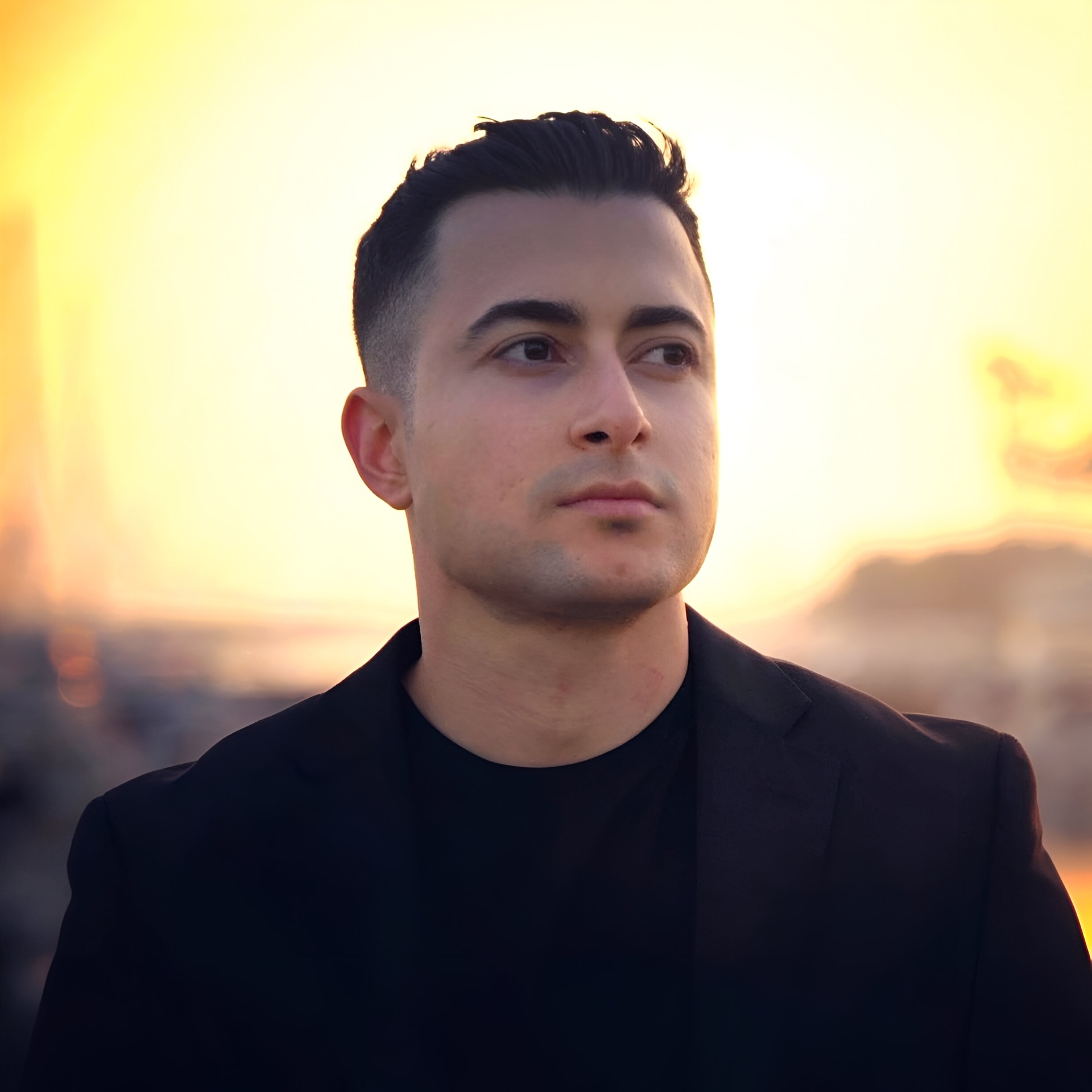 Portrait of Kian Rahmanian at golden hour